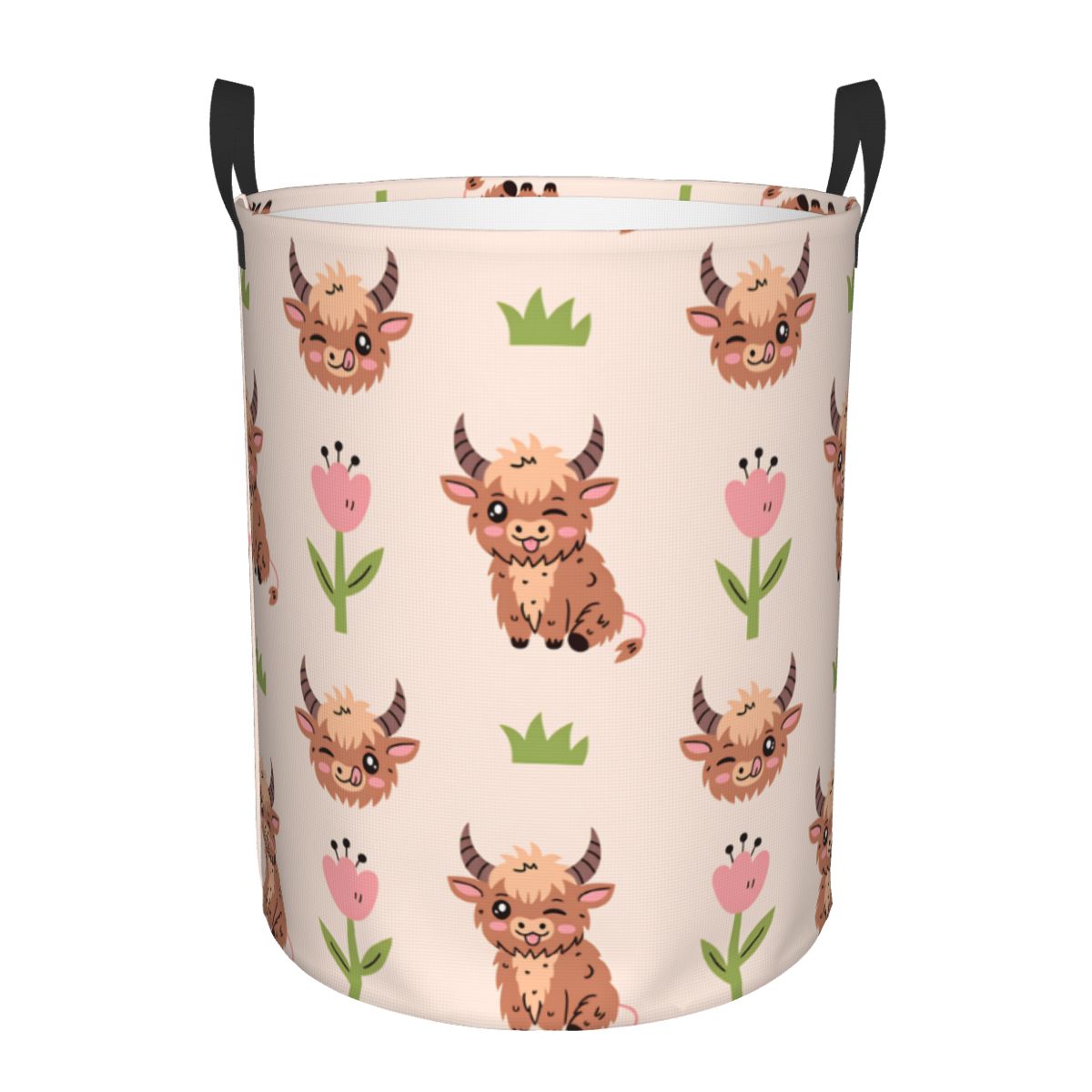 Baby Nursery Laundry Hamper - Cute Baby Highland Cows Laundry Basket