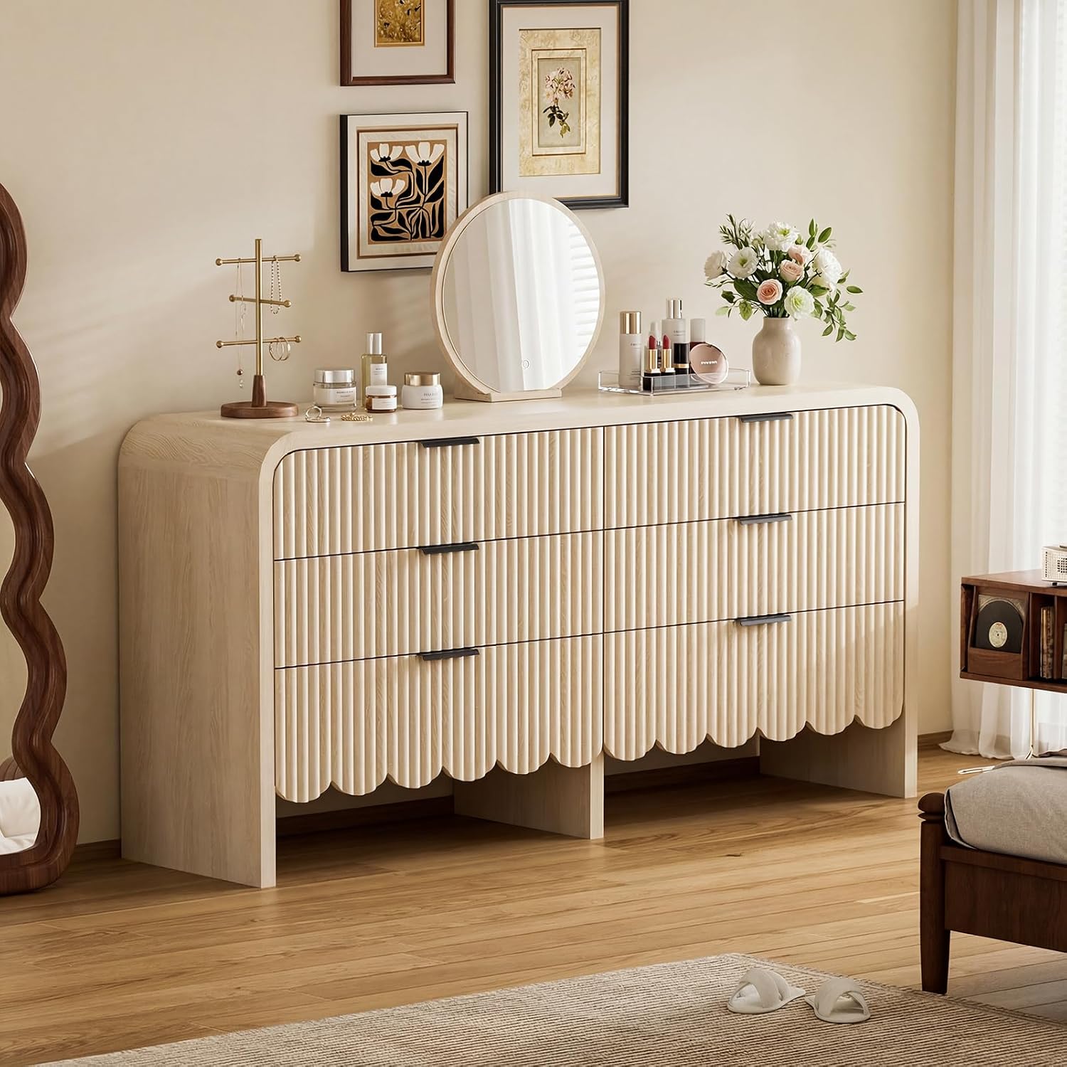 Baby Nursery Chest Of Drawers - Wood 6 Drawer Dresser Nursery Storage