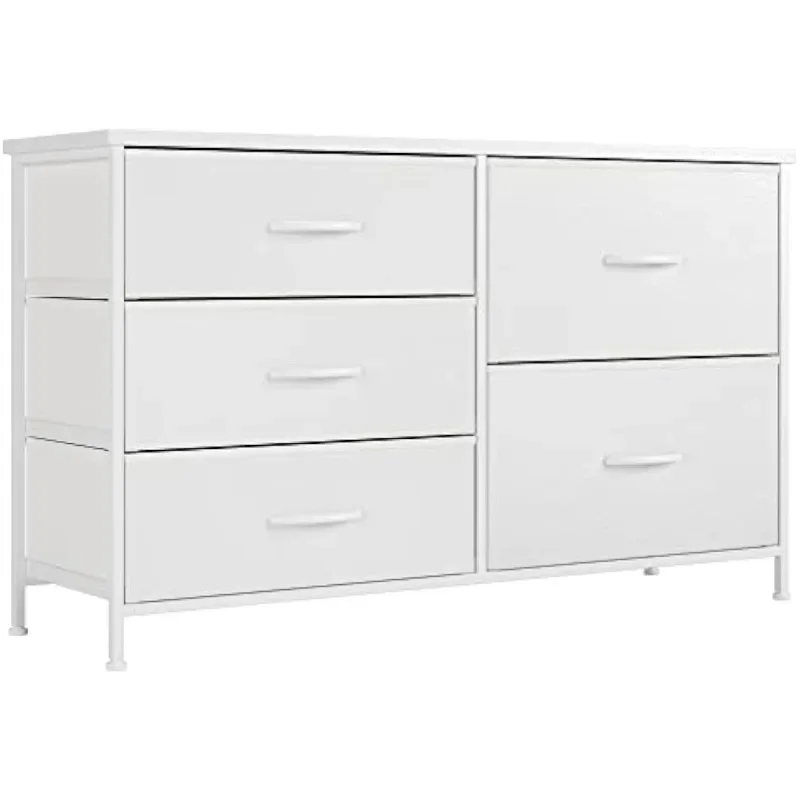Baby Nursery Chest Of Drawers - White Dresser for Bedroom with 5