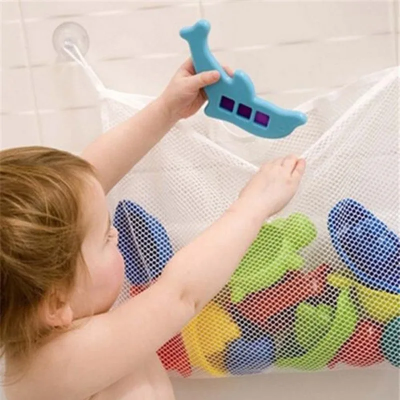 Storage Basket Fabric - Baby Bathroom Mesh Bath Bag Kids