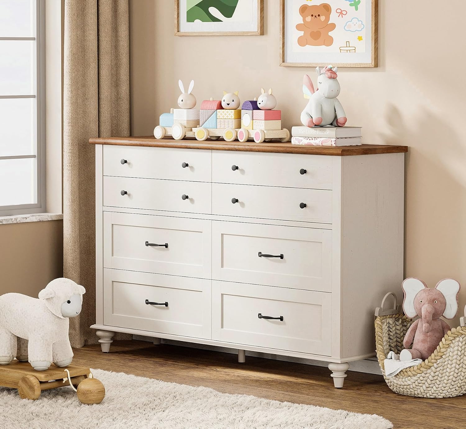 Baby Nursery Chest Of Drawers - Modern Kids Dresser with 7 Drawers