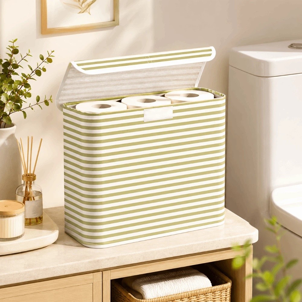 Storage Basket Fabric - Bathroom Accessories Foldable Toilet Paper Holder