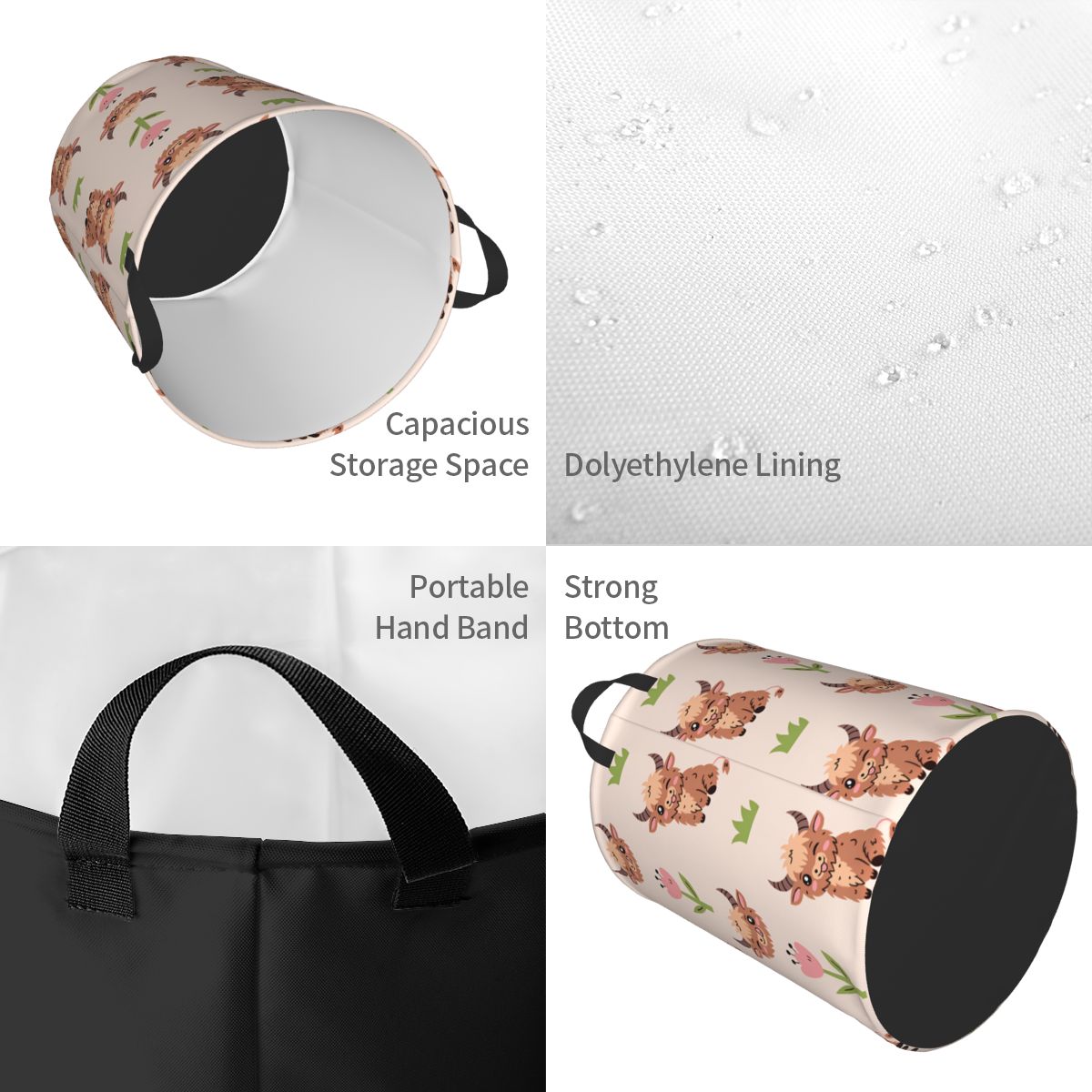 Cute Baby Highland Cows Laundr - огляд і ціна Baby Nursery Laundry Hamper