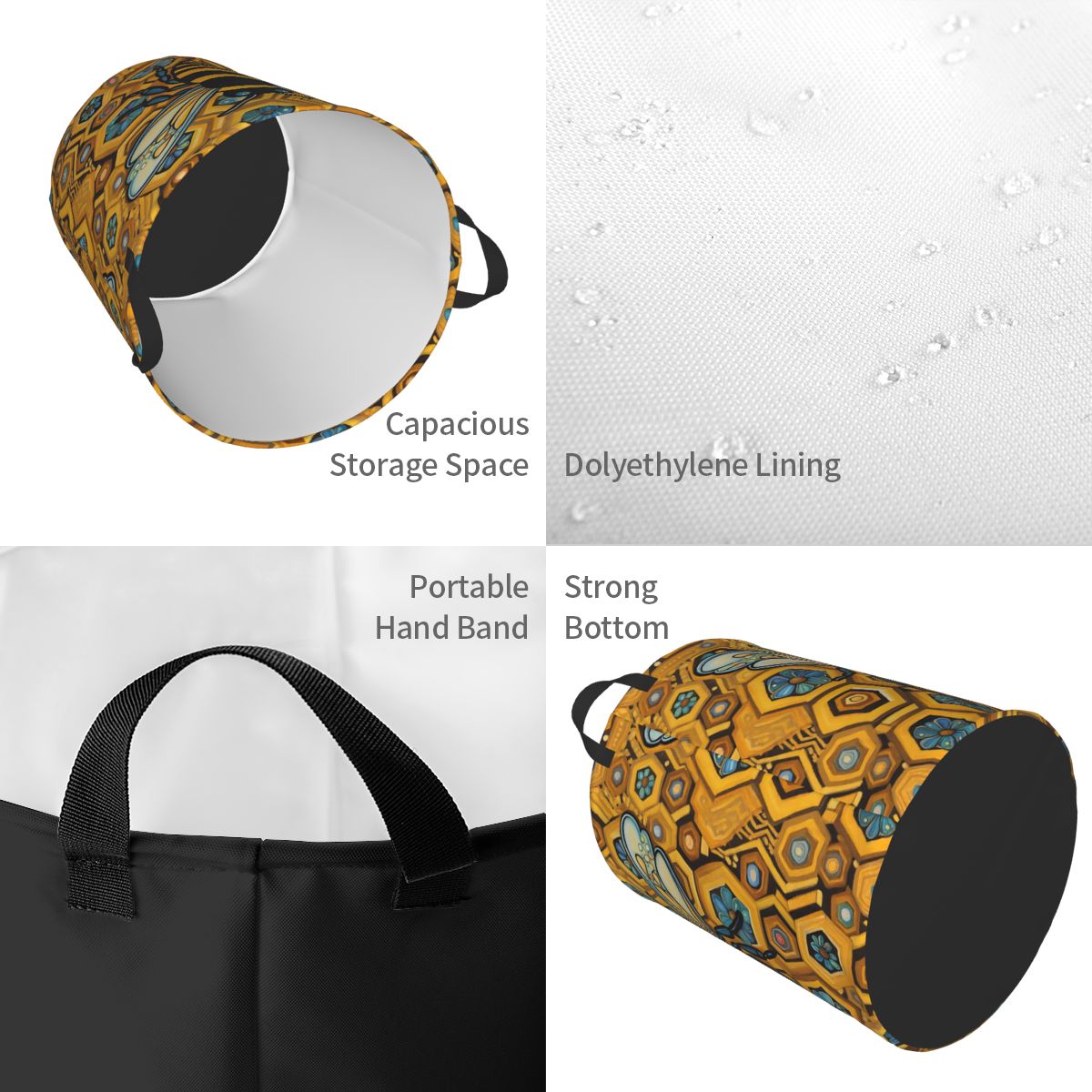 Bee And Honeycomb Print Laundr - огляд і ціна Baby Nursery Laundry Hamper
