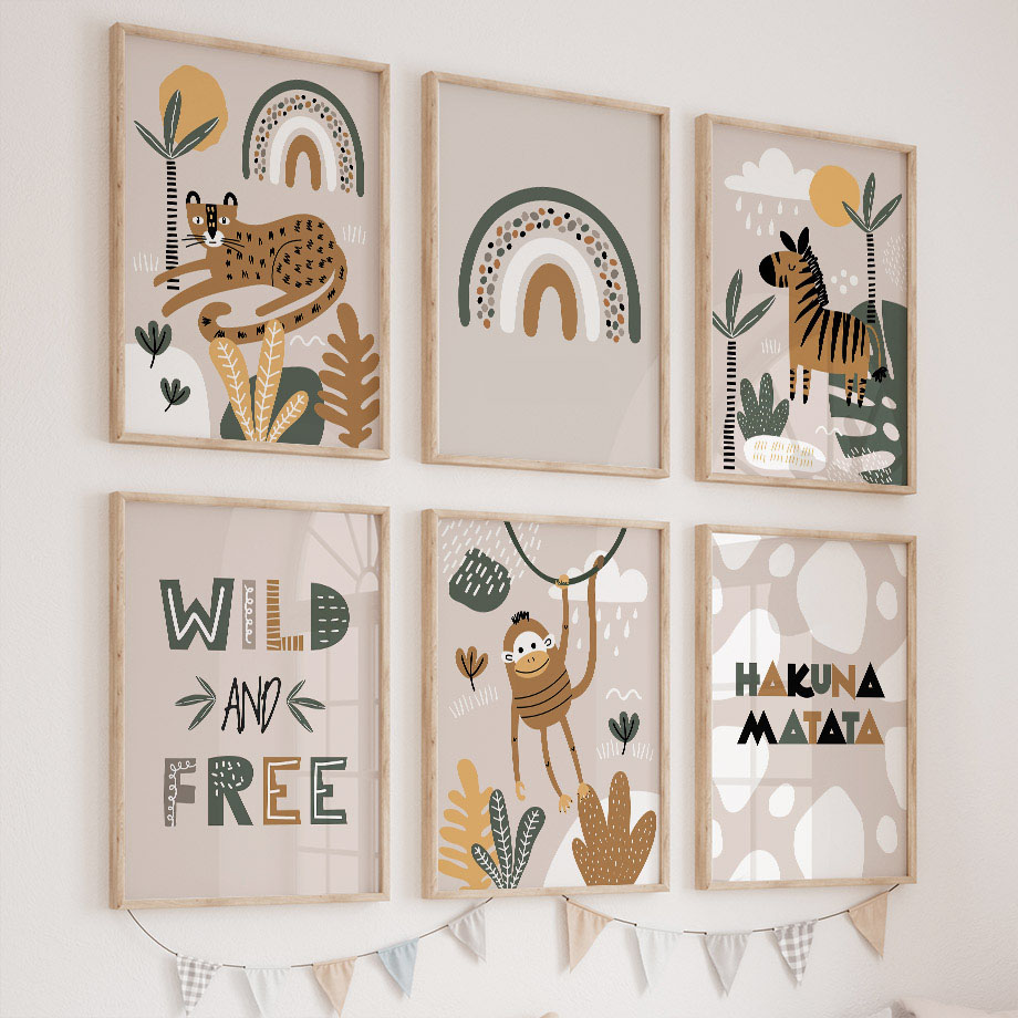 Leopard Zebra Monkey Jungle An - огляд і ціна Baby Nursery Jungle Animals