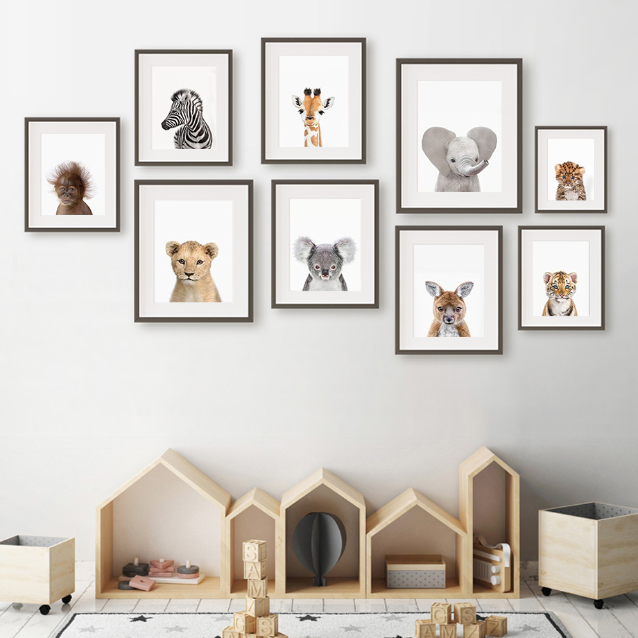 Baby Animal Nursery Wall Art P - огляд і ціна Baby Nursery Jungle Animals
