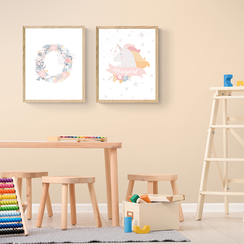 1PC frameless Floral Alphabet  - огляд і ціна Baby Nursery Pink