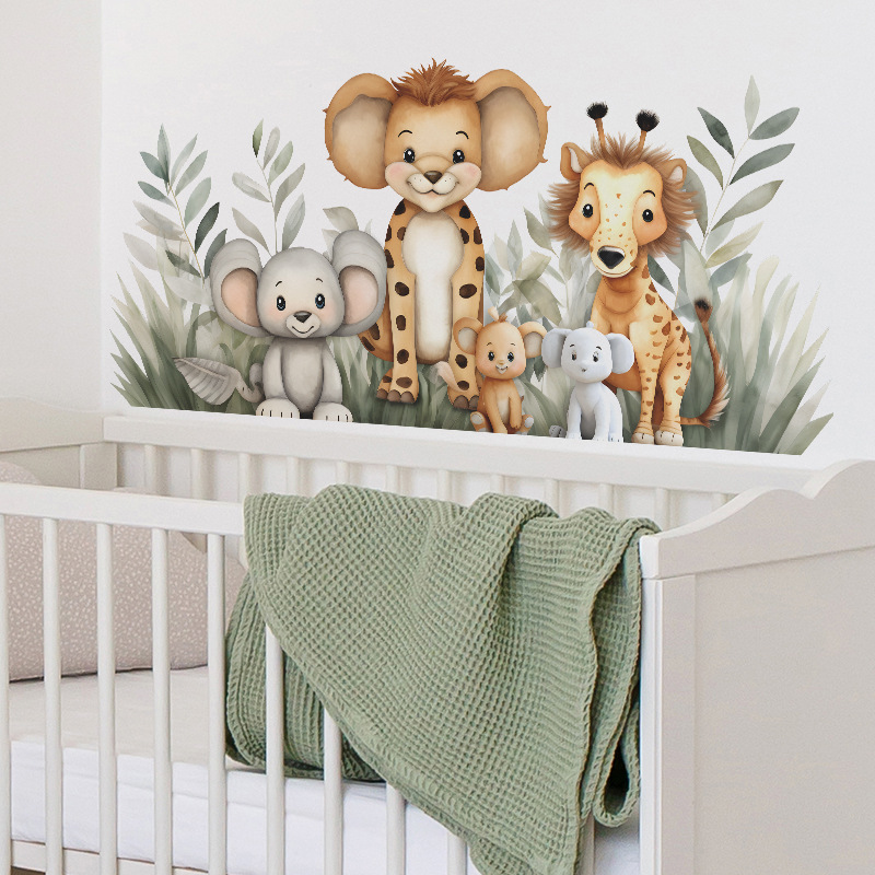 Cartoon Jungle Animals Wall St - огляд і ціна Baby Nursery Jungle Animals