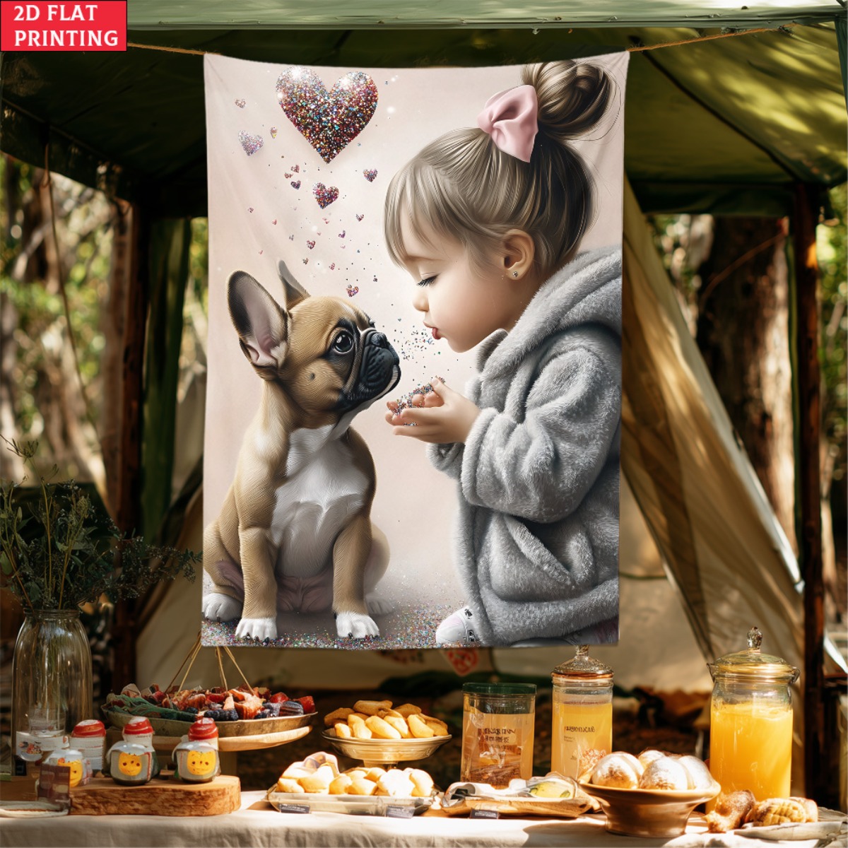 Girl with french bulldog puppy - огляд і ціна Baby Nursery Modern