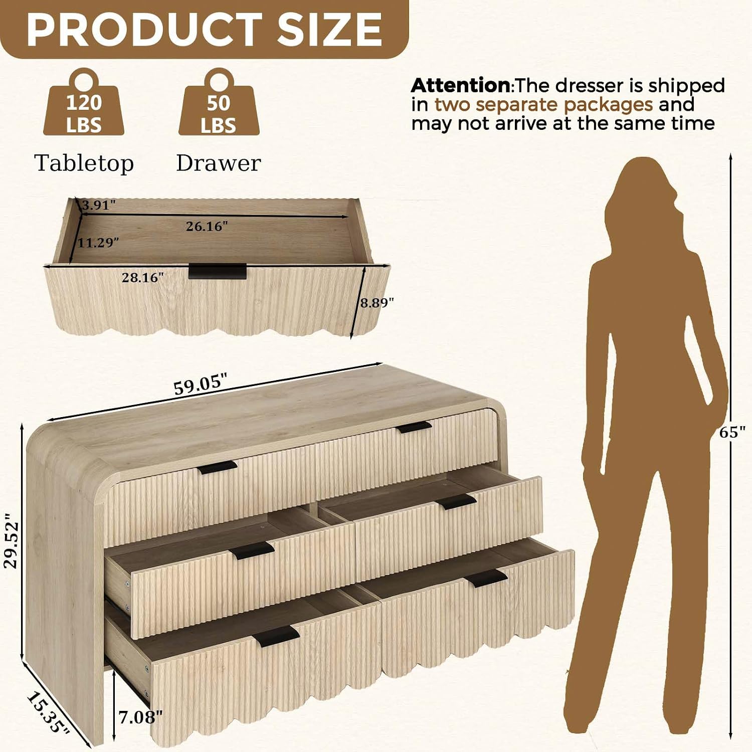 Wood 6 Drawer Dresser Nursery  - огляд і ціна Baby Nursery Chest Of Drawers