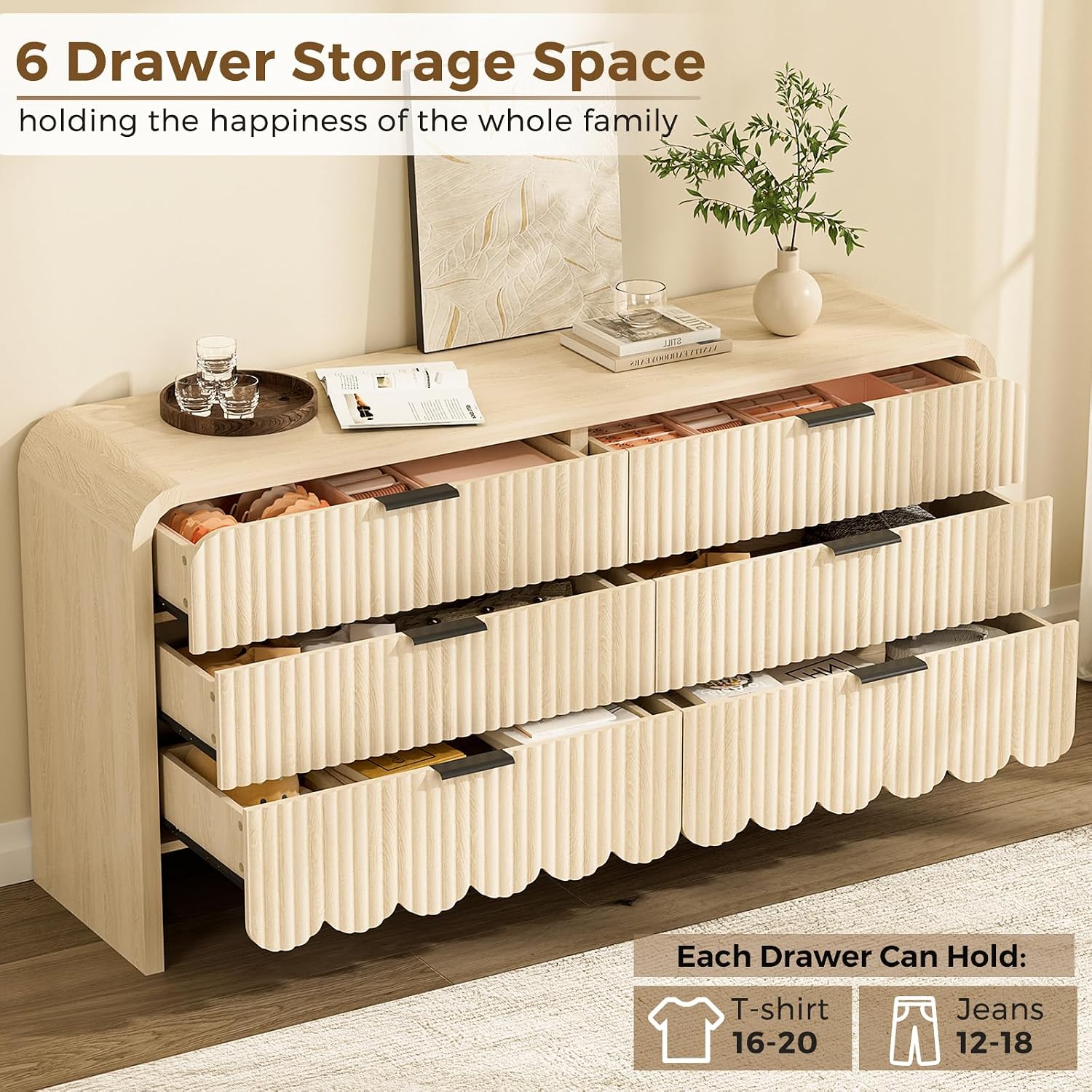 Wood 6 Drawer Dresser Nursery  - огляд і ціна Baby Nursery Chest Of Drawers