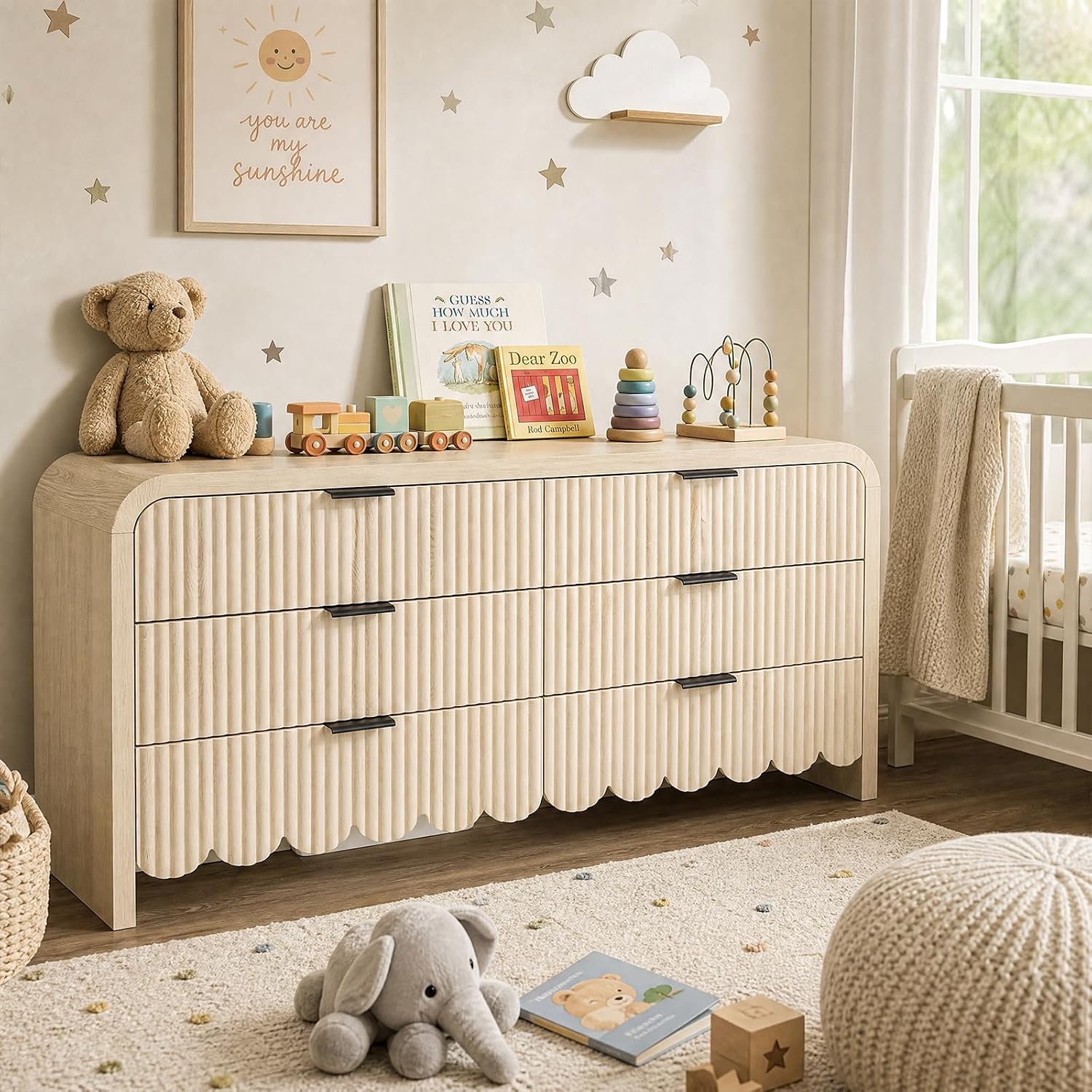 Wood 6 Drawer Dresser Nursery  - огляд і ціна Baby Nursery Chest Of Drawers