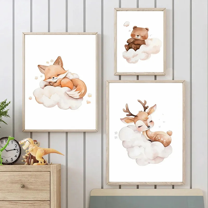 Wall Art Cute Raccoon Fox Deer - огляд і ціна Baby Nursery Murals