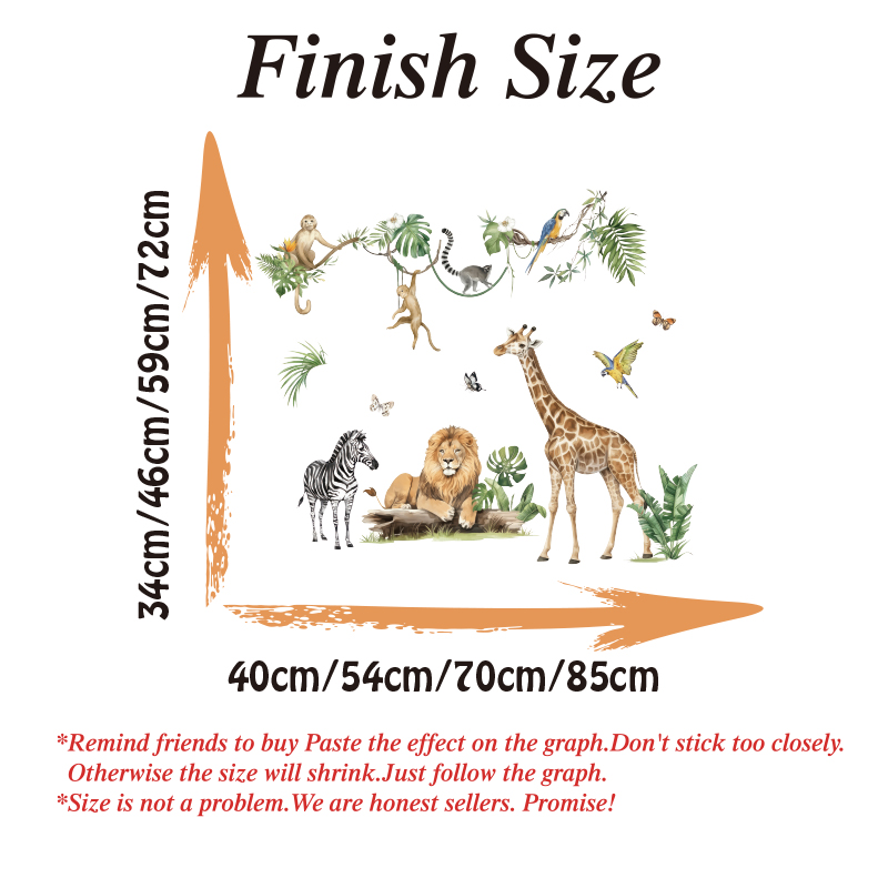 Large Jungle Animal Tropical L - огляд і ціна Baby Nursery Jungle Animals