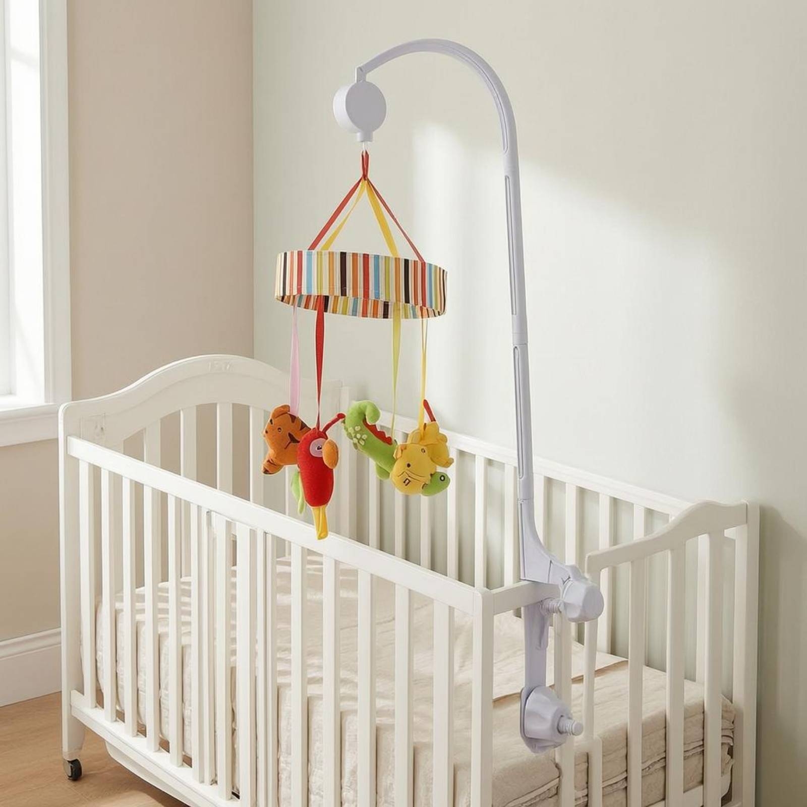 Baby Crib Mobile Stand White C - огляд і ціна Baby Nursery In