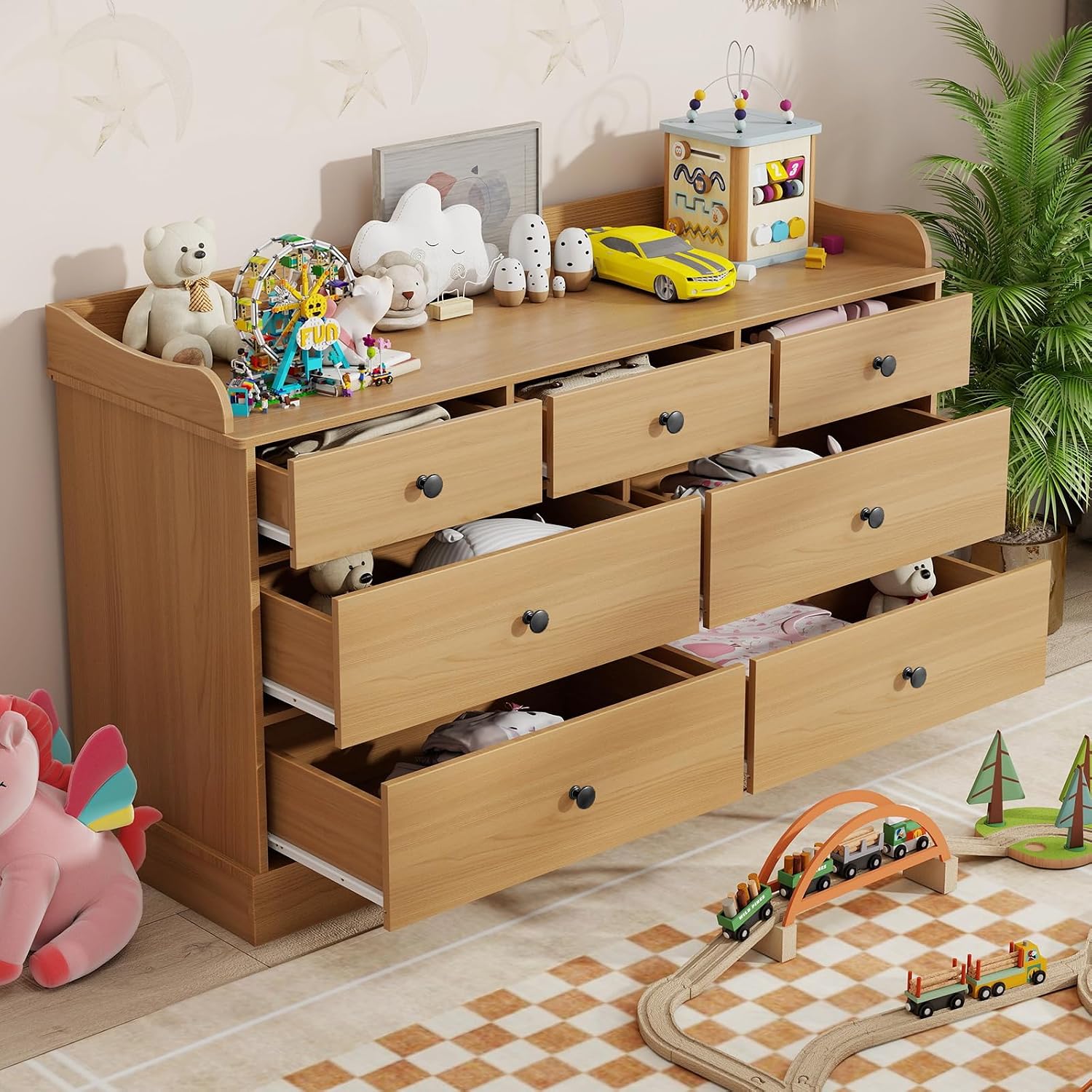 Kids Dresser with 7 Drawers &  - огляд і ціна Baby Nursery Chest Of Drawers