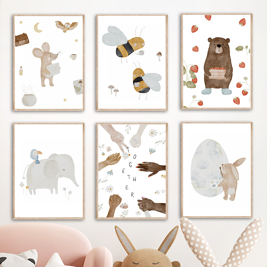 Boho Animals Friend Elephant R - огляд і ціна Baby Nursery Animal Prints