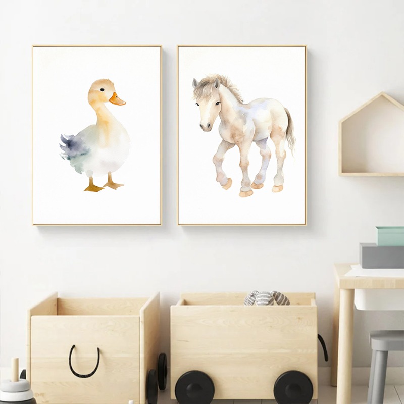 Watercolor Farm Animals Baby H - огляд і ціна Baby Nursery Animal Prints