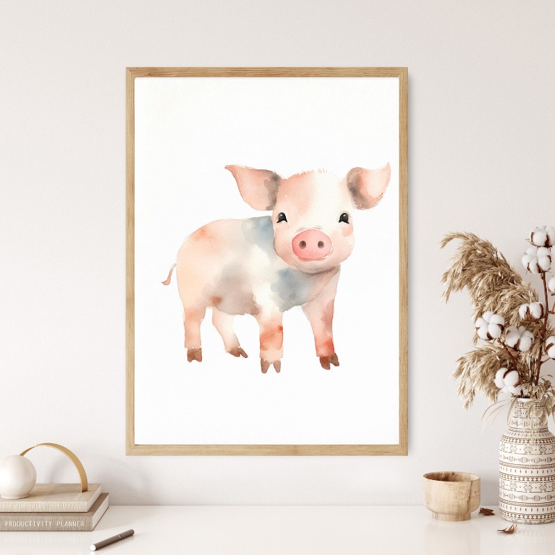 Watercolor Farm Animals Baby H - огляд і ціна Baby Nursery Animal Prints