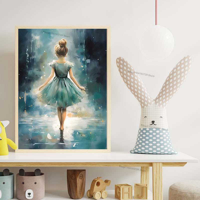 Watercolor Ballet Girl Shoes C - огляд і ціна Baby Nursery Modern