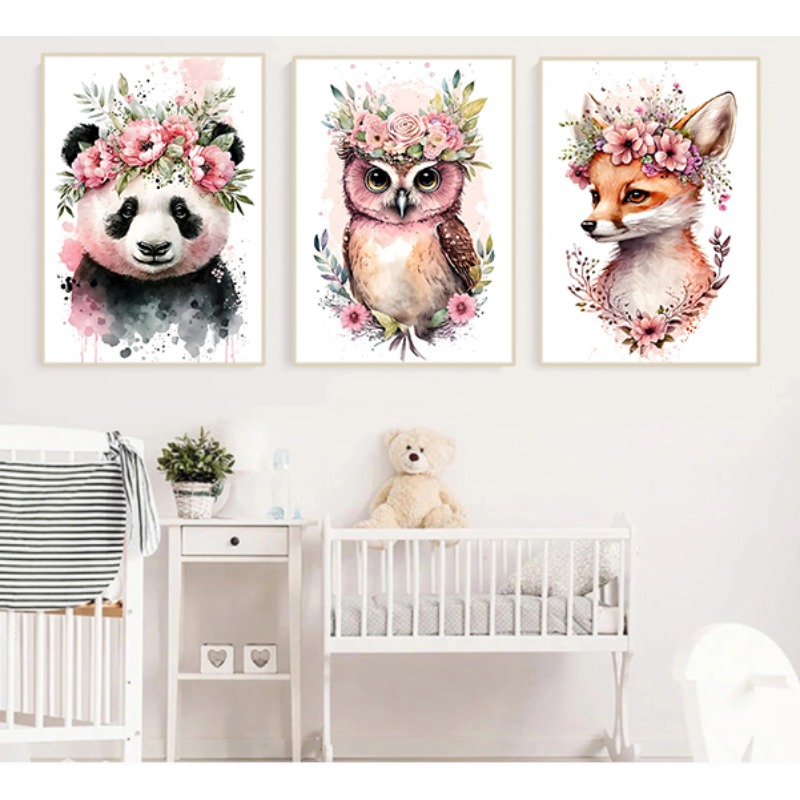 Watercolor Cute Baby Animals w - огляд і ціна Baby Nursery Animal Prints