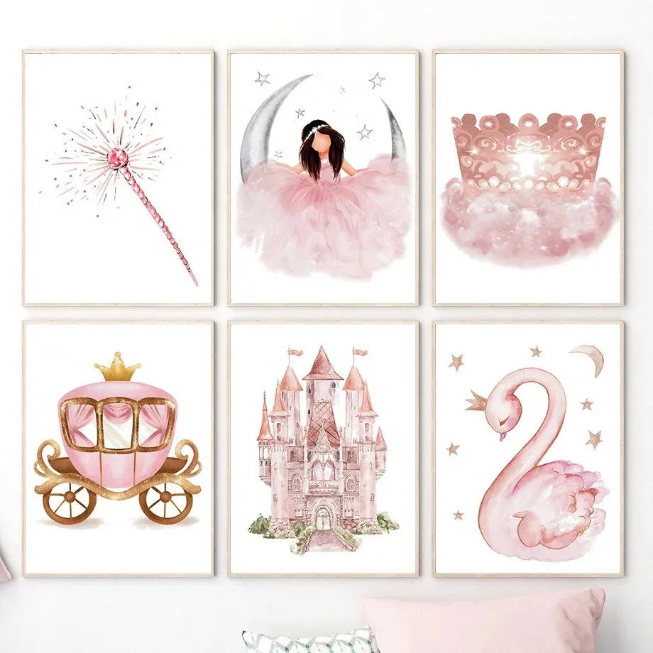 （2D Canvas painting） Canvas Pa - огляд і ціна Baby Nursery Pink