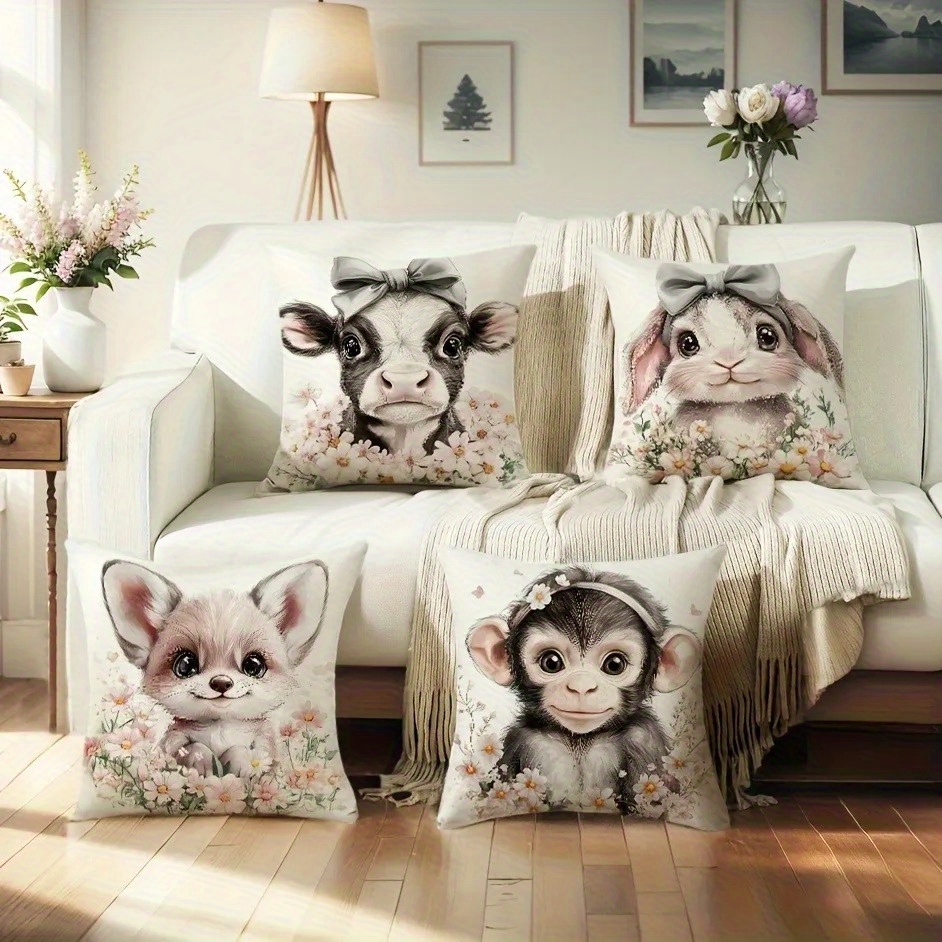 Cute Baby Farm Animal Throw Pi - огляд і ціна Baby Nursery Animal Prints