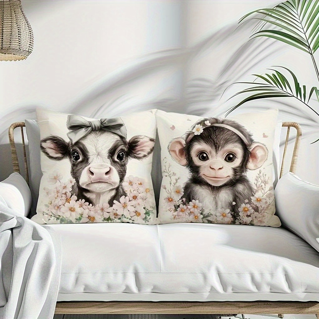 Cute Baby Farm Animal Throw Pi - огляд і ціна Baby Nursery Animal Prints