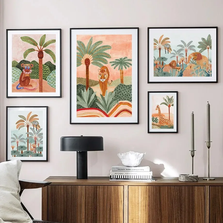 Boho Jungle Animals Tiger Monk - огляд і ціна Baby Nursery Jungle Animals