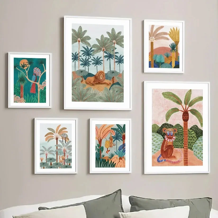 Boho Jungle Animals Tiger Monk - огляд і ціна Baby Nursery Jungle Animals