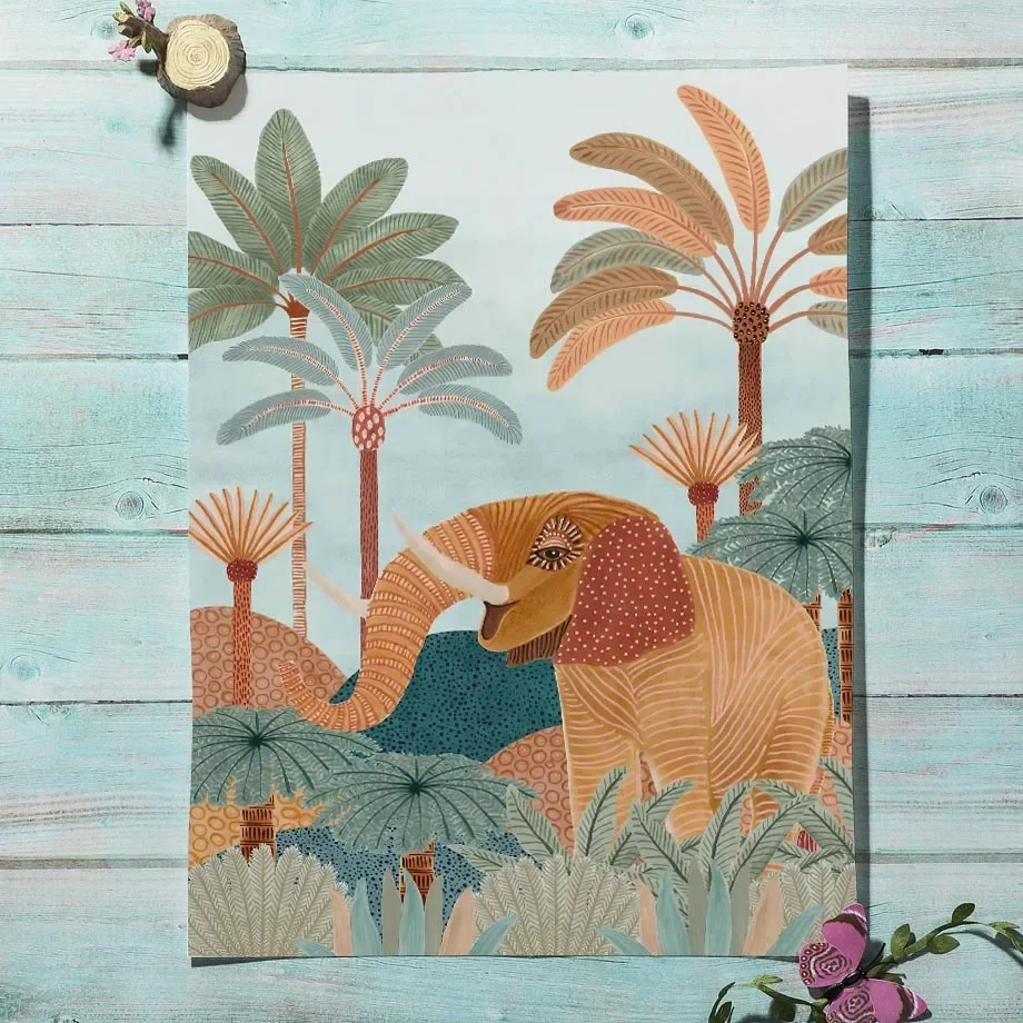 Boho Jungle Animals Tiger Monk - огляд і ціна Baby Nursery Jungle Animals
