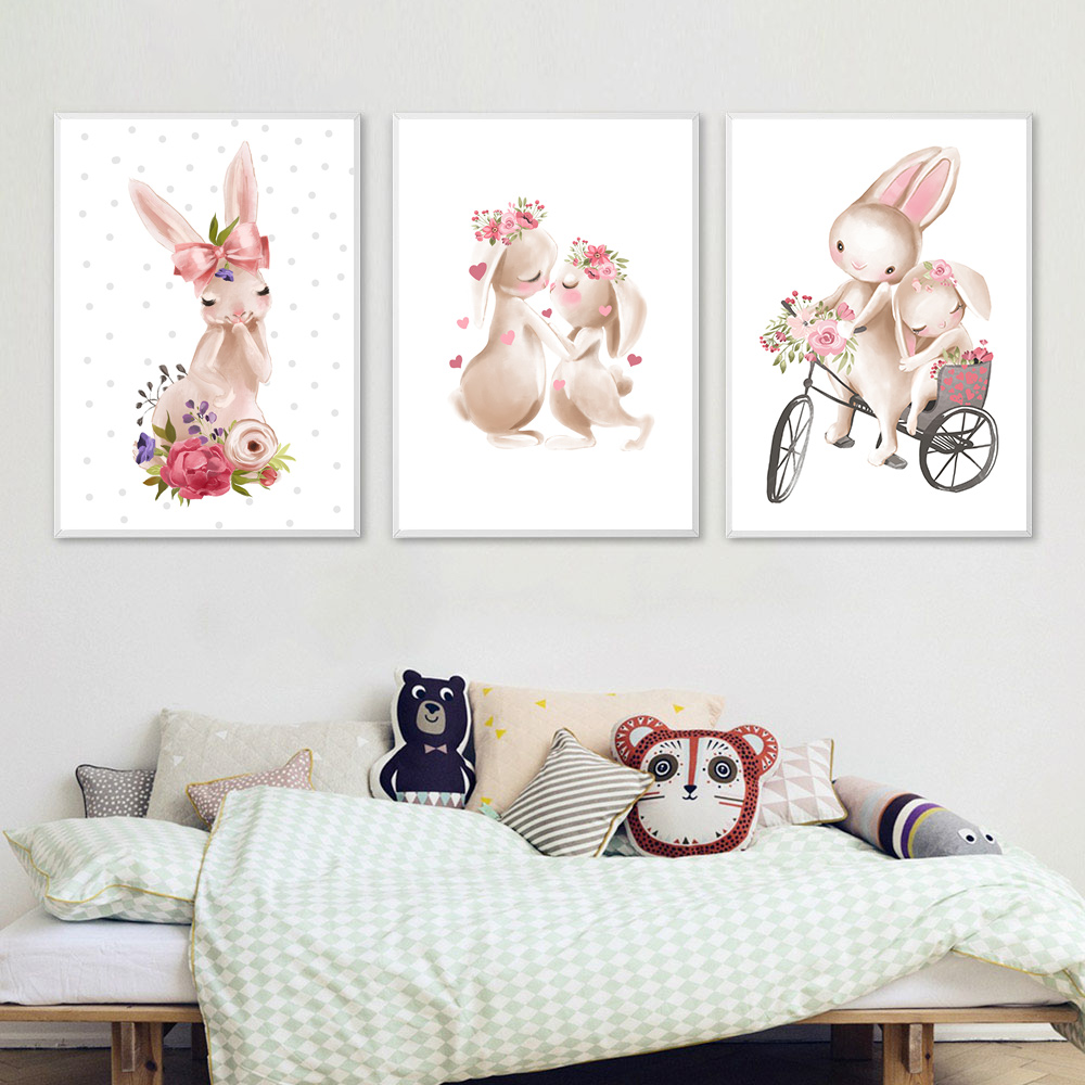Rabbit animal print, pink flow - огляд і ціна Baby Nursery Pink