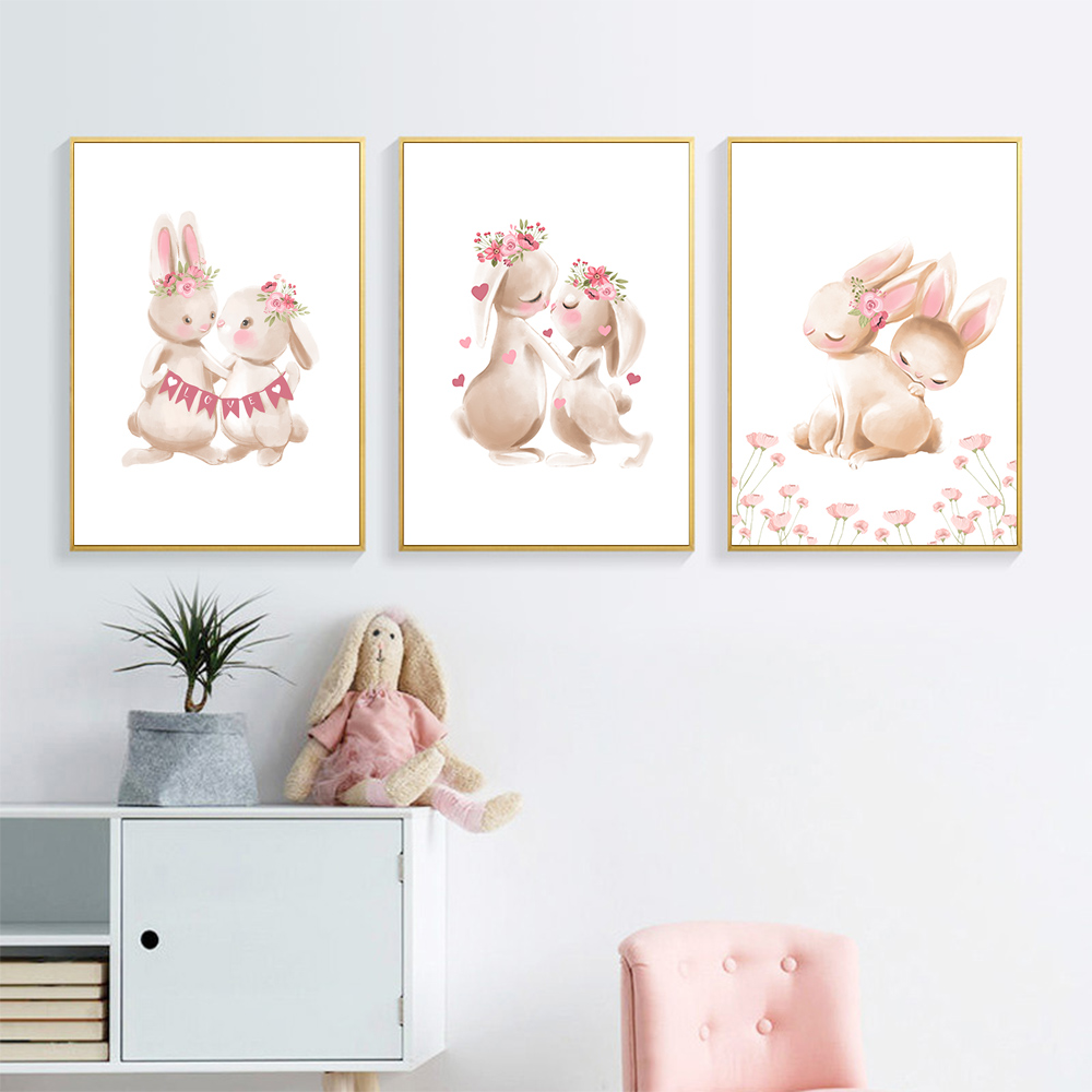 Rabbit animal print, pink flow - огляд і ціна Baby Nursery Pink