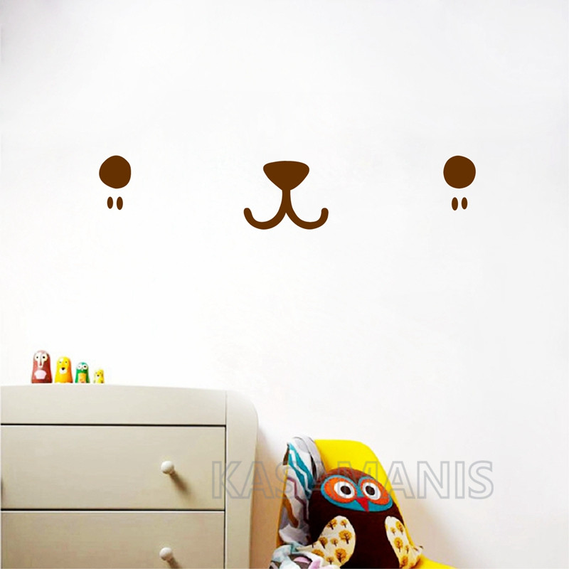 Cute Kawaii Face Wall Art Deca - огляд і ціна Baby Nursery Murals