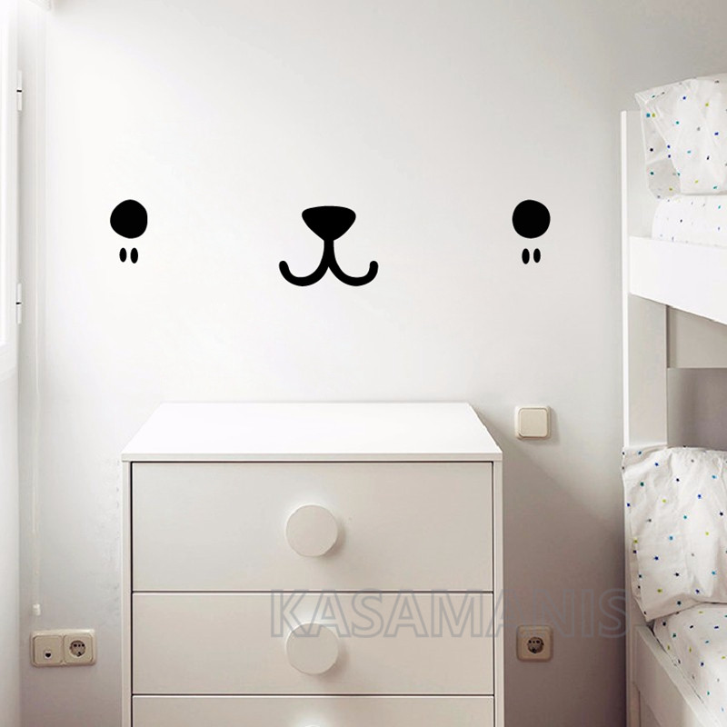Cute Kawaii Face Wall Art Deca - огляд і ціна Baby Nursery Murals