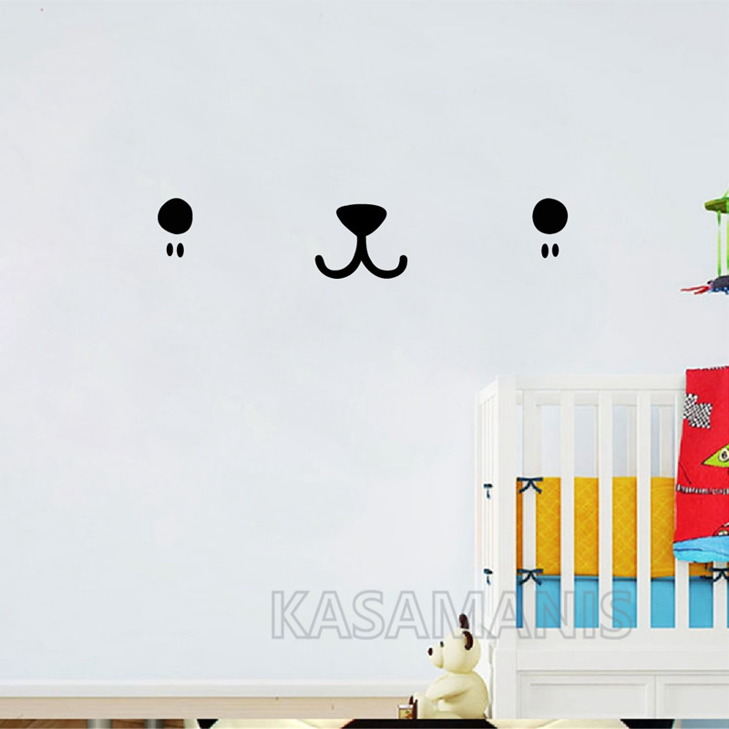 Cute Kawaii Face Wall Art Deca - огляд і ціна Baby Nursery Murals