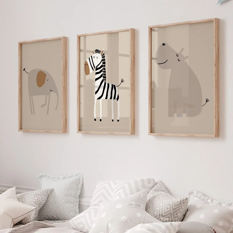 1PC Frameless Lion Tiger Eleph - огляд і ціна Baby Nursery Jungle Animals