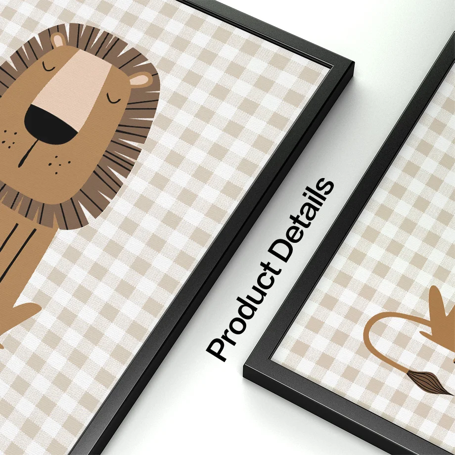 1PC Frameless Lion Tiger Eleph - огляд і ціна Baby Nursery Jungle Animals