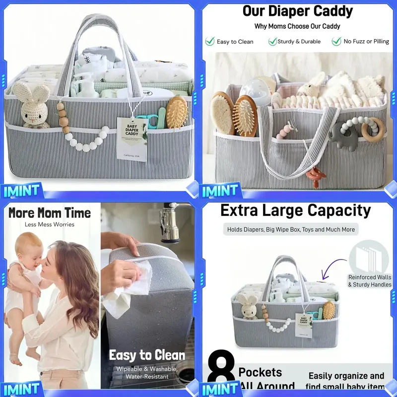 Fabric Diaper Caddy Organizer, - огляд і ціна Storage Basket Fabric