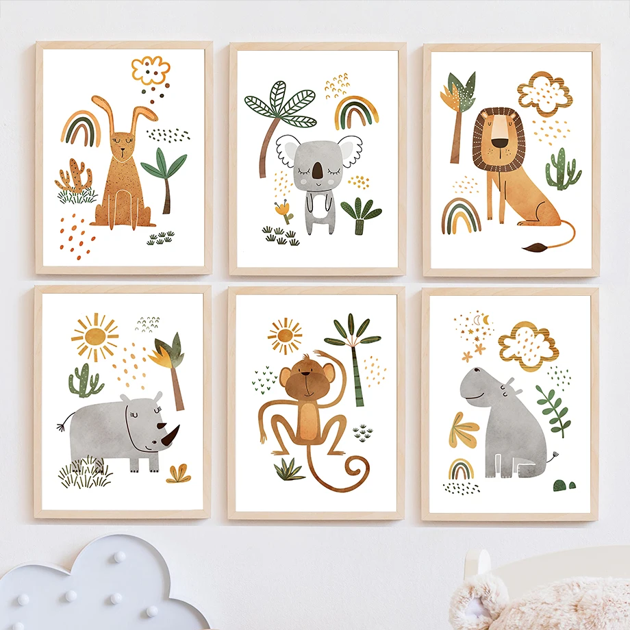 Giraffe Elephant Tiger Zebra T - огляд і ціна Baby Nursery Jungle Animals