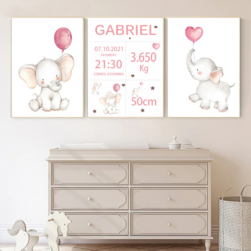 Pink Baby Customized Name Date - огляд і ціна Baby Nursery Pink