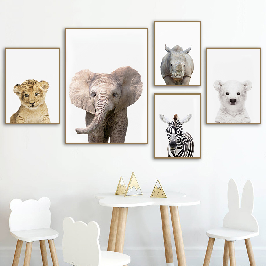 1pc frameless Canvas Painting  - огляд і ціна Baby Nursery Jungle Animals