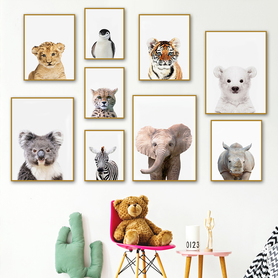 1pc frameless Canvas Painting  - огляд і ціна Baby Nursery Jungle Animals
