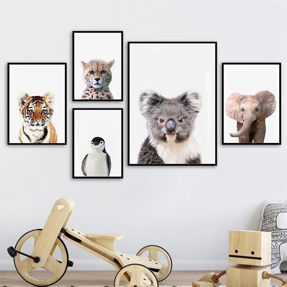 1pc frameless Canvas Painting  - огляд і ціна Baby Nursery Jungle Animals