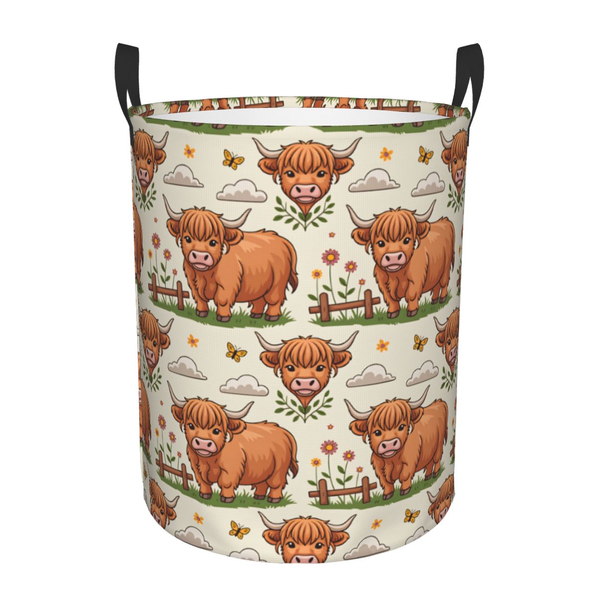Cartoon Highland Cows Laundry  - огляд і ціна Baby Nursery Laundry Hamper