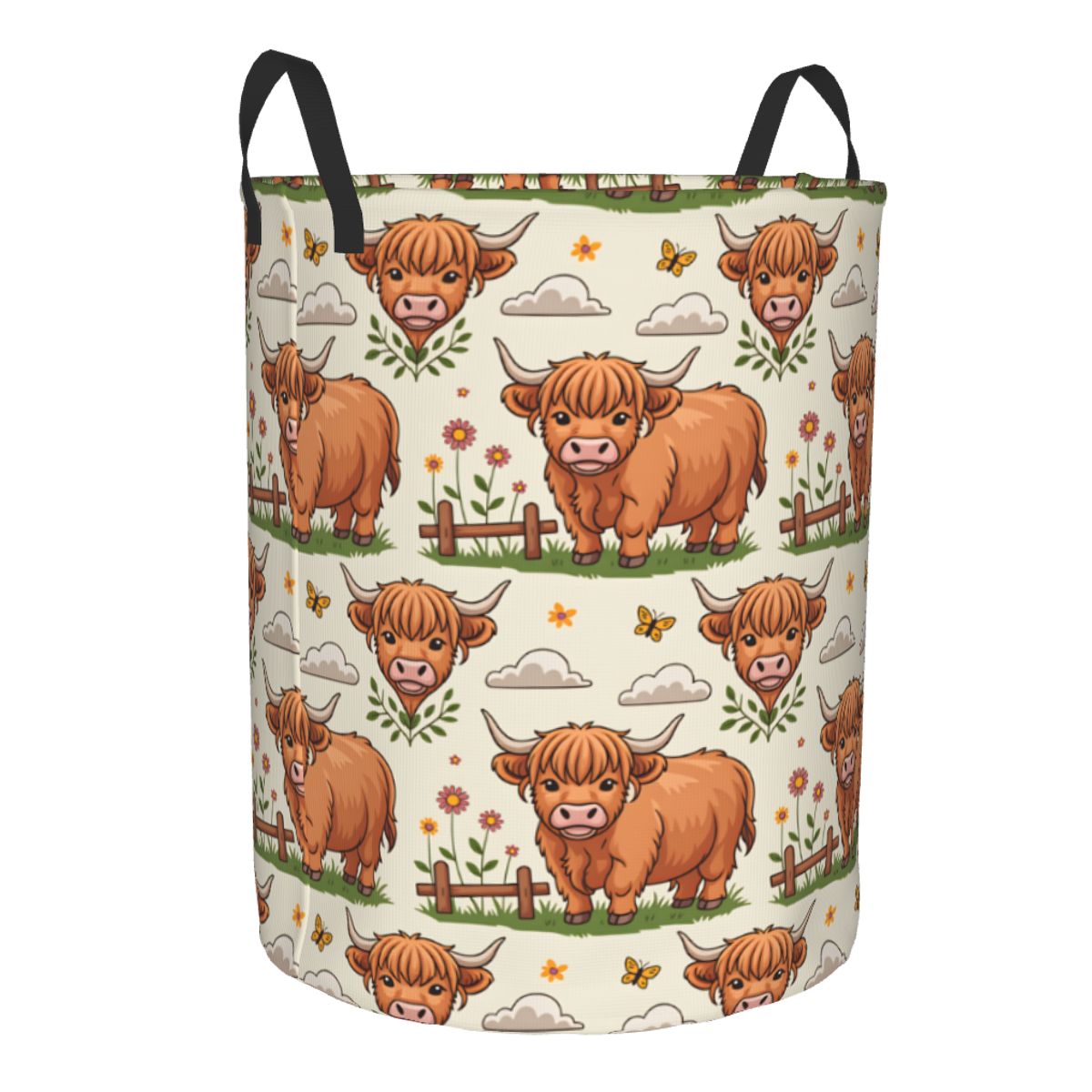 Cartoon Highland Cows Laundry  - огляд і ціна Baby Nursery Laundry Hamper