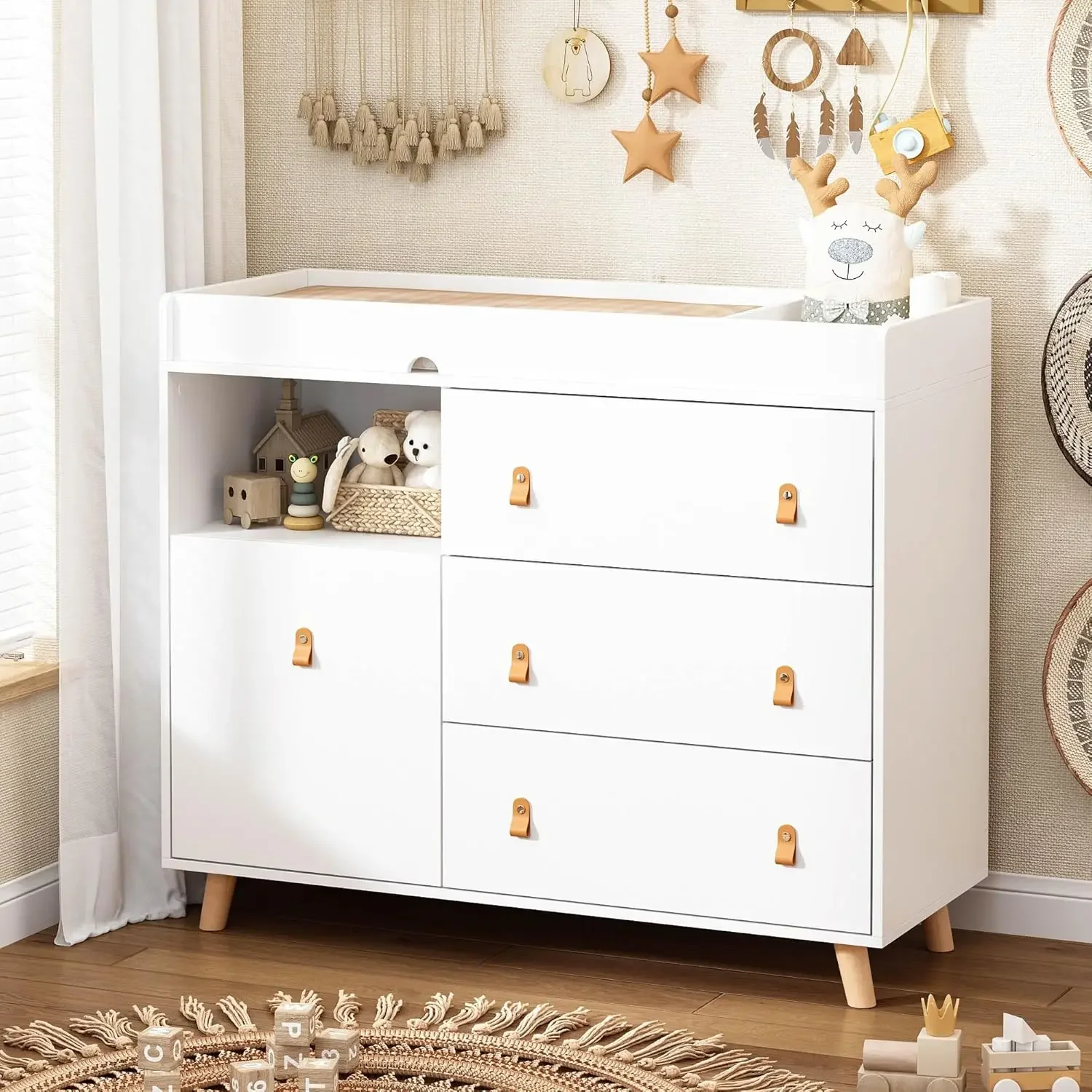 Baby Dresser Changing Table wi - огляд і ціна Baby Nursery Chest Of Drawers