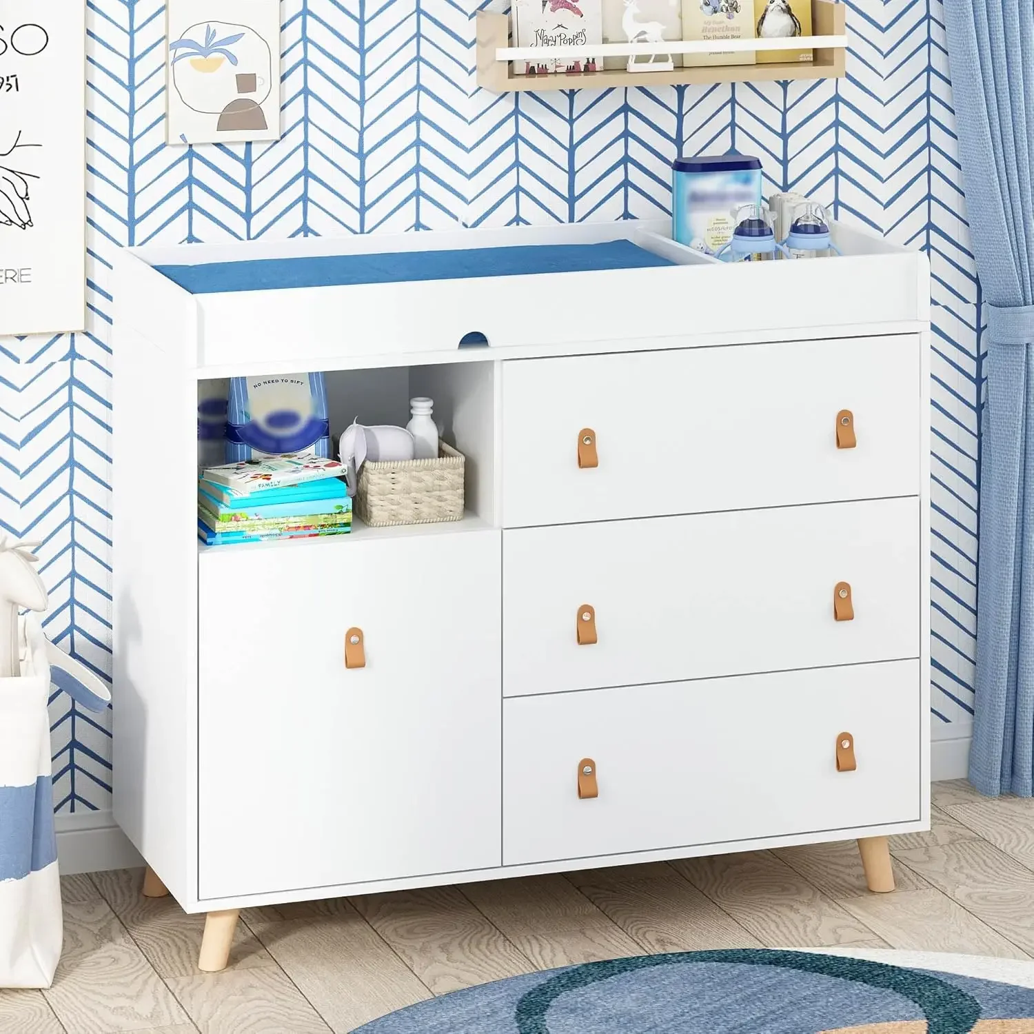 Baby Dresser Changing Table wi - огляд і ціна Baby Nursery Chest Of Drawers