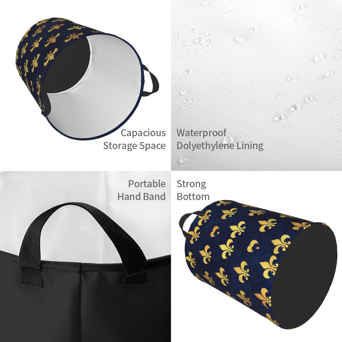 Royal Gold Blue Grunge Fleur D - огляд і ціна Baby Nursery Laundry Hamper