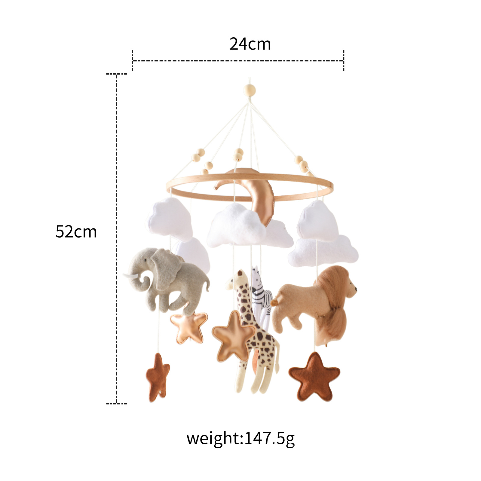 Hot Sale Nordic Handmade Felt  - огляд і ціна Baby Nursery Jungle Animals